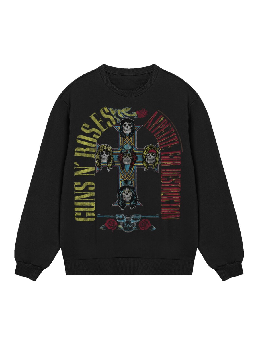 

Толстовка F4NT4STIC Guns NRoses Skull Rock Band Merch, черный