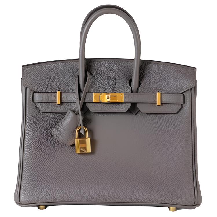 

Сумка Birkin Togo из телячьей кожи, обычная женская, 8F, серая, оловянно-серая HERMES