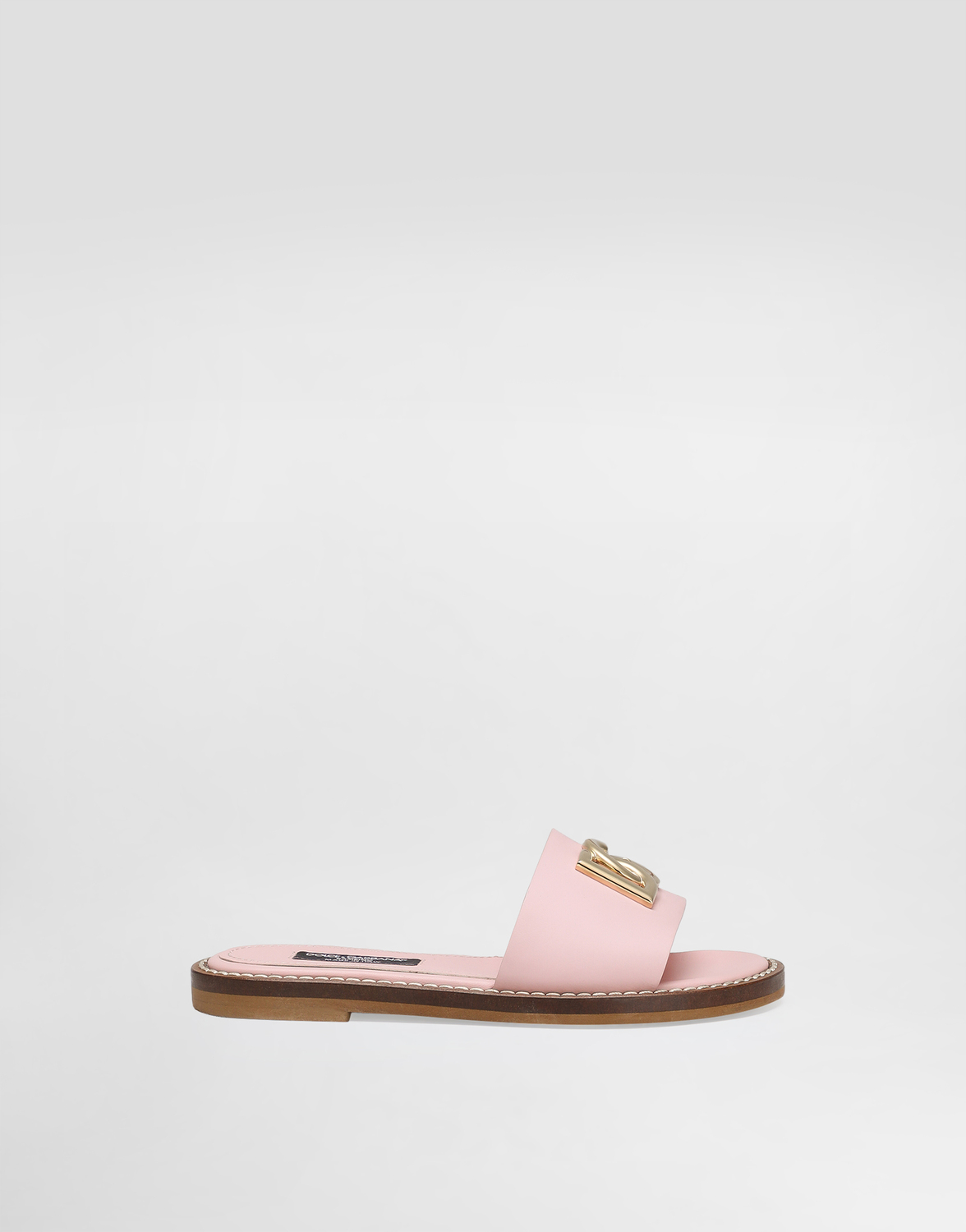 

Бархатная кожаная шлепанца Dolce&Gabbana, розовый