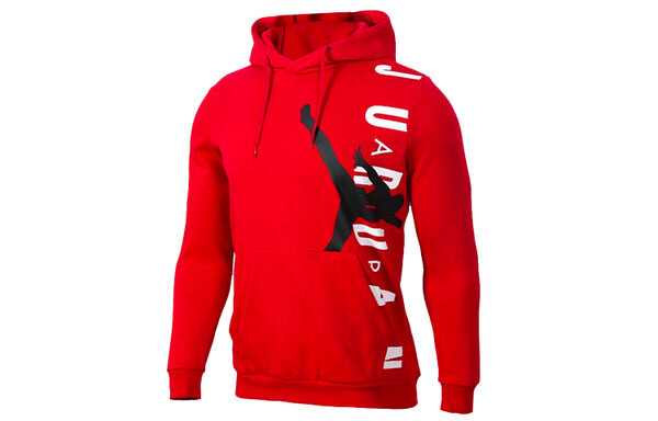 Толстовка Air Jordan Large logo Fleece Lined Pullover Athleisure Casual Sports Basketball Red, красный — фото 2