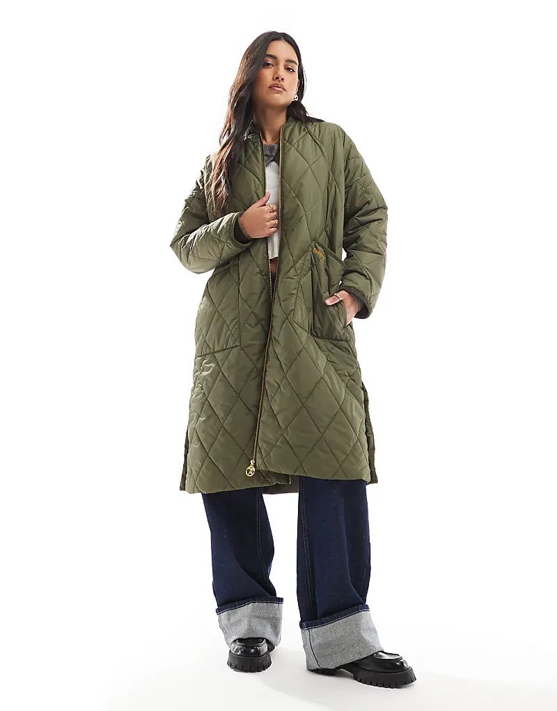 

Модернизированная стеганая куртка Rhea насыщенного оливкового цвета Barbour