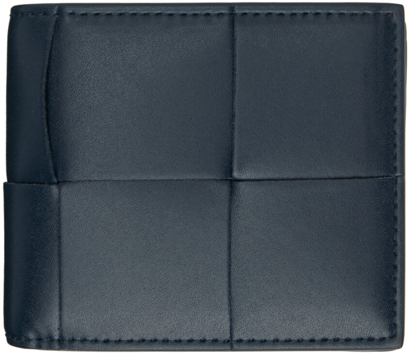 

Темно-синий складной бумажник с кассетой Bottega Veneta, Blu amber