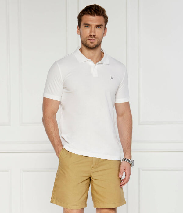 Рубашка поло Slim fit Calvin Klein, белый — фото 3