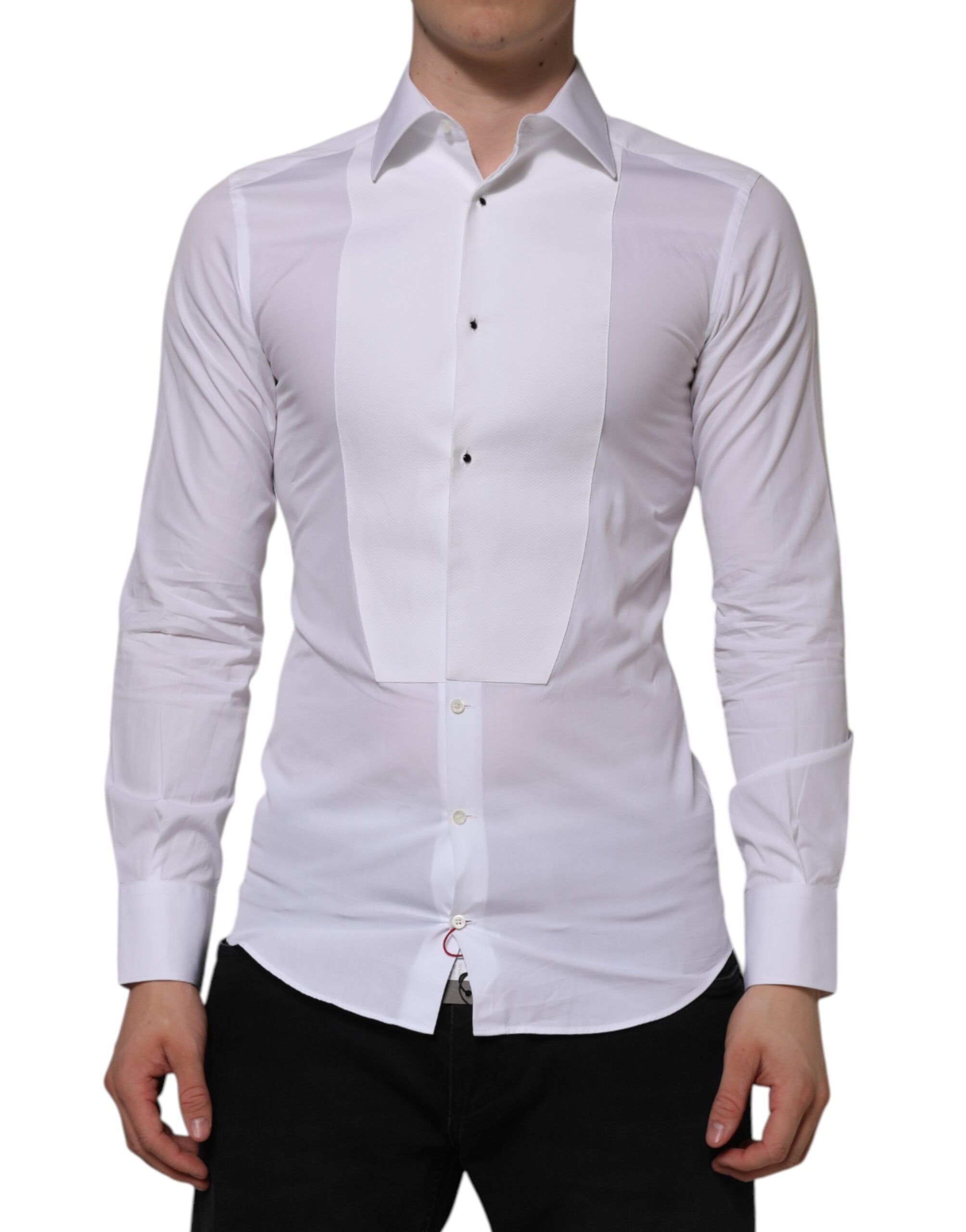 

Белая хлопковая рубашка с нагрудником GOLD Poplin Dolce & Gabbana, белый