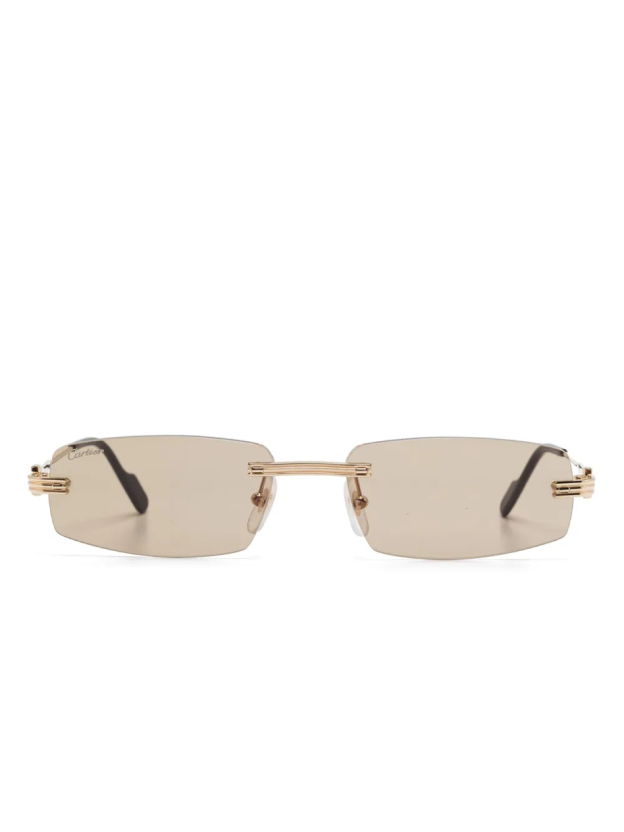 

Cartier Eyewear солнцезащитные очки в безободковой оправе, золотой