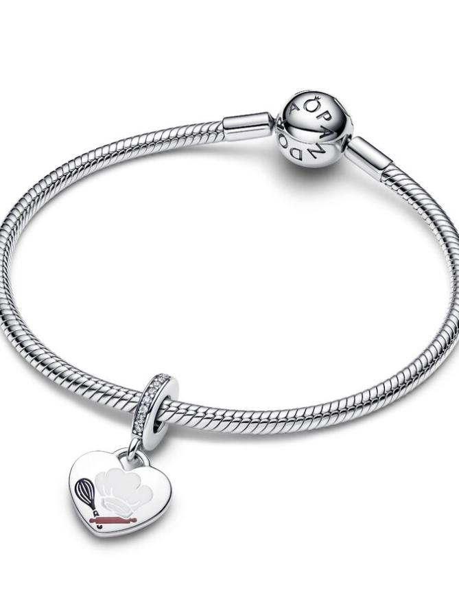 

Шарм Pandora Engravable Baking Tools Heart Dangle Charm, стерлинговое серебро