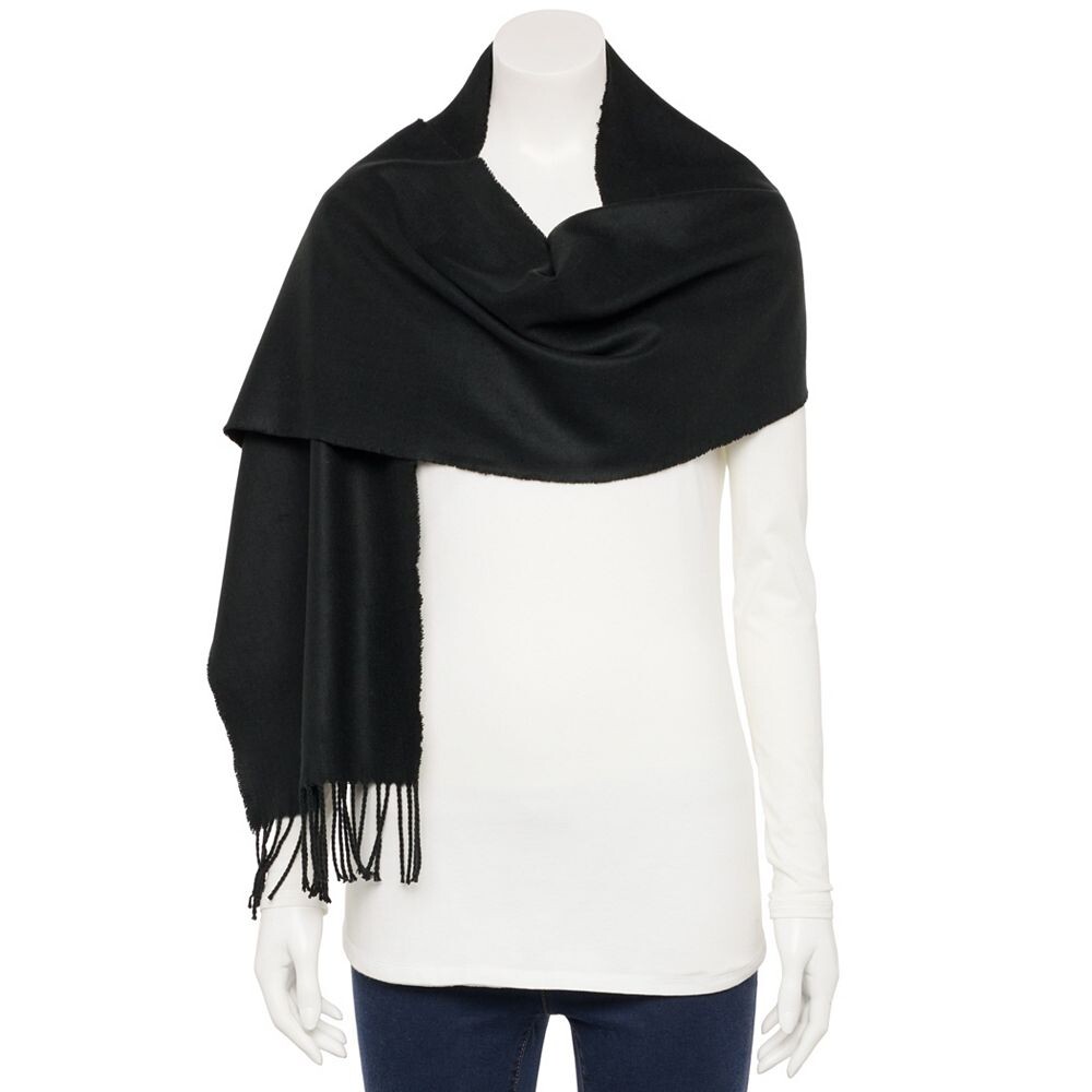 

Женский однотонный черный шарф мягче кашемира Softer Than Cashmere, черный