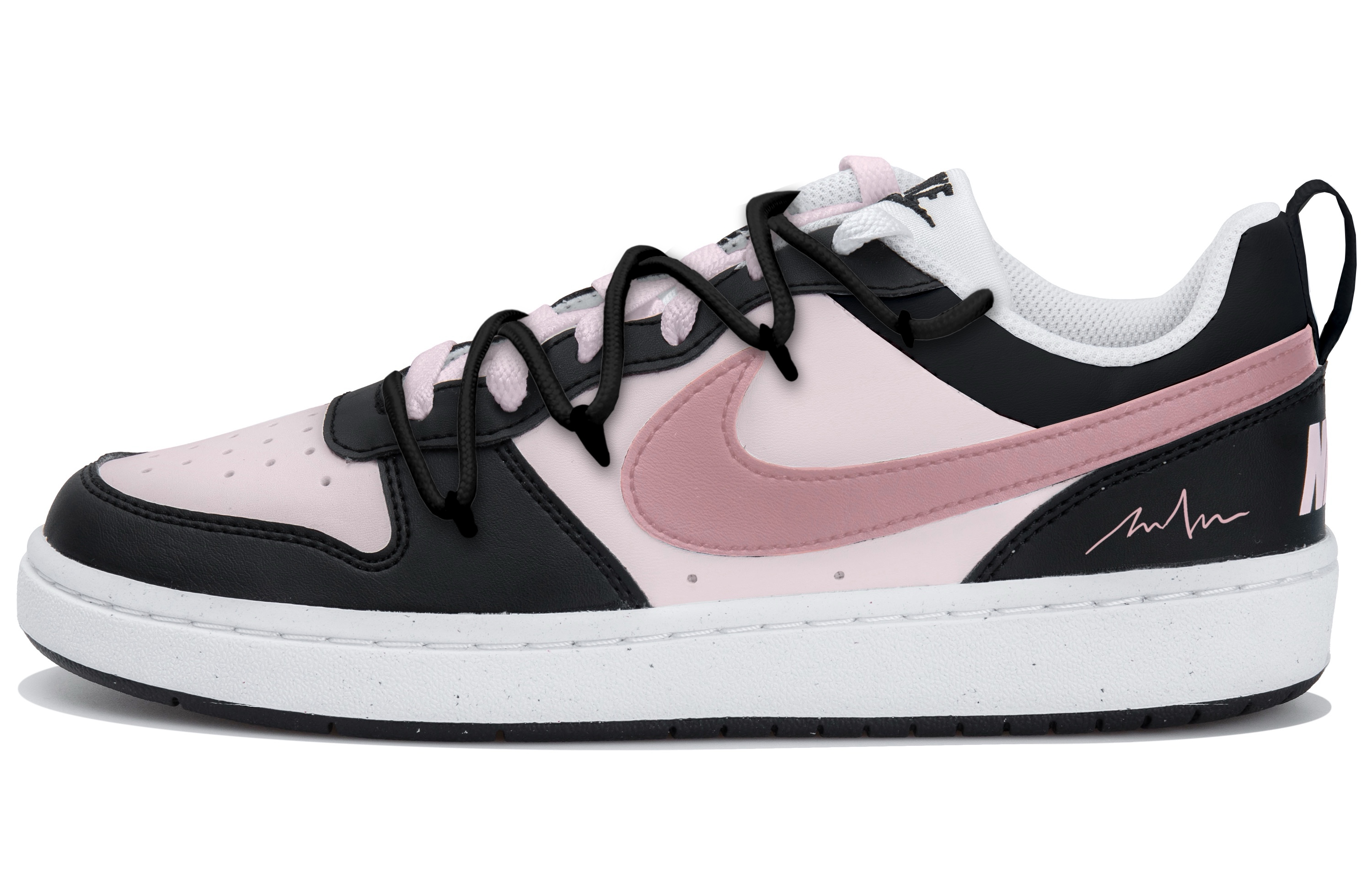 

Низкие детские кроссовки для скейтбординга Court Borough для подростков Nike, белый/розовый/черный