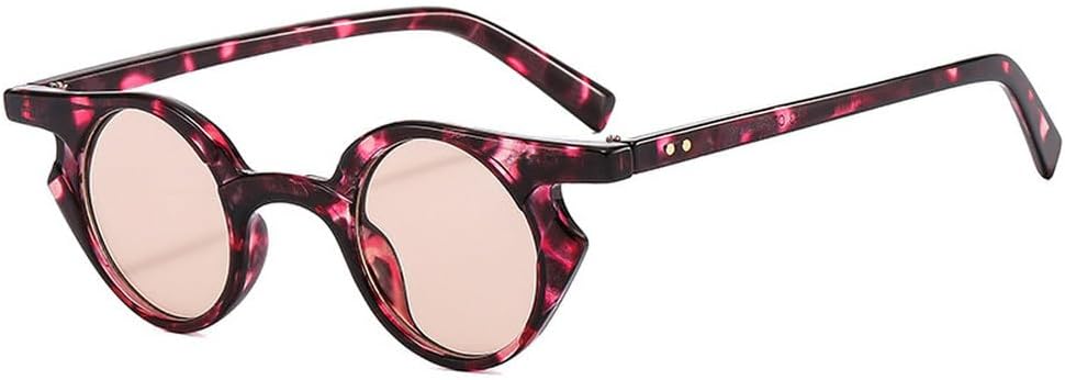 

Модные маленькие солнцезащитные очки «кошачий глаз» для женщин, ретро-стиль с заклепками, мужские трендовые панк-очки с круглыми линзами, солнцезащитные очки UV400 TKKTLLT, Pattern Champagne