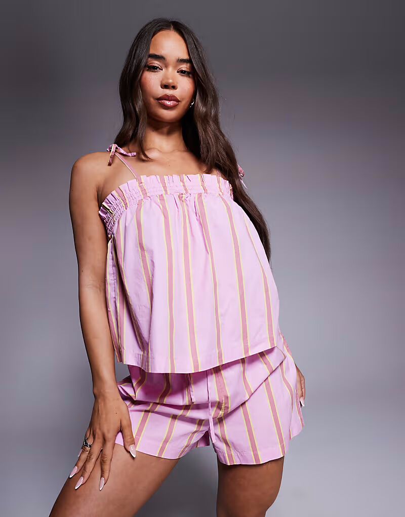 

Топ на бретельках в розовую полоску River Island