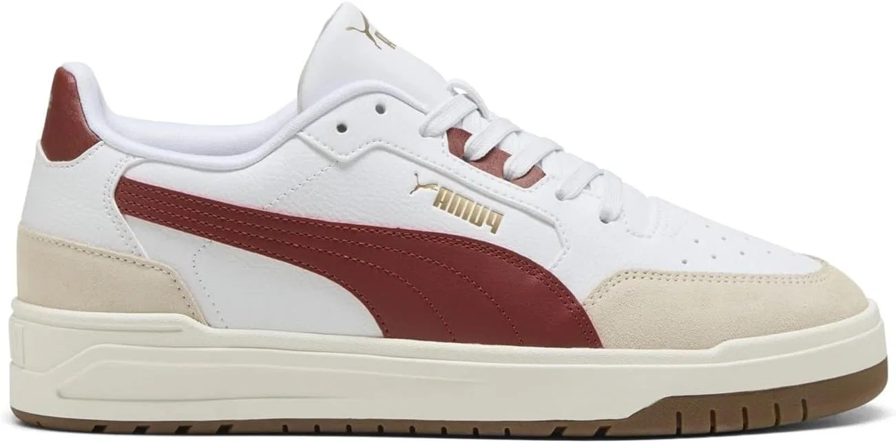 Кроссовки Puma Unisex Shuffle Downtown OG, Puma White Bordeaux Red Puma Gold — фото 2