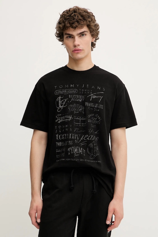 

Хлопковая футболка Tommy Jeans, черный