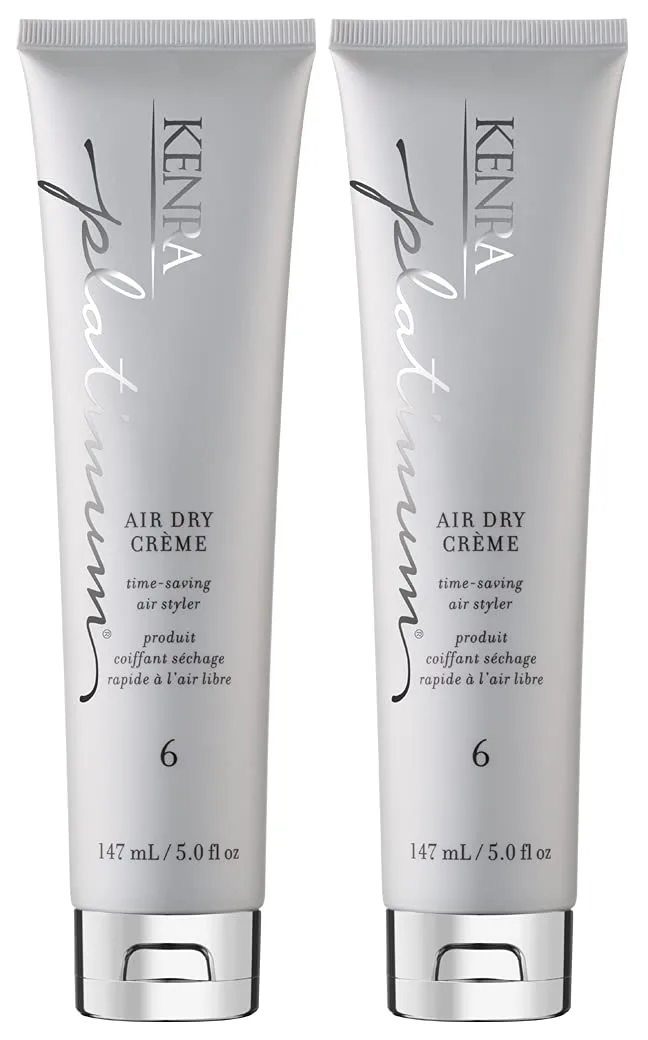 Крем для сушки феном Kenra Platinum Air Dry Crème 6 | Ускоряет укладку | Увеличивает объем | Устраняет пушистость с легкой фиксацией | Естественный финиш без липкости | Для всех типов волос 141.75 г (2 шт.) Kenra Professional