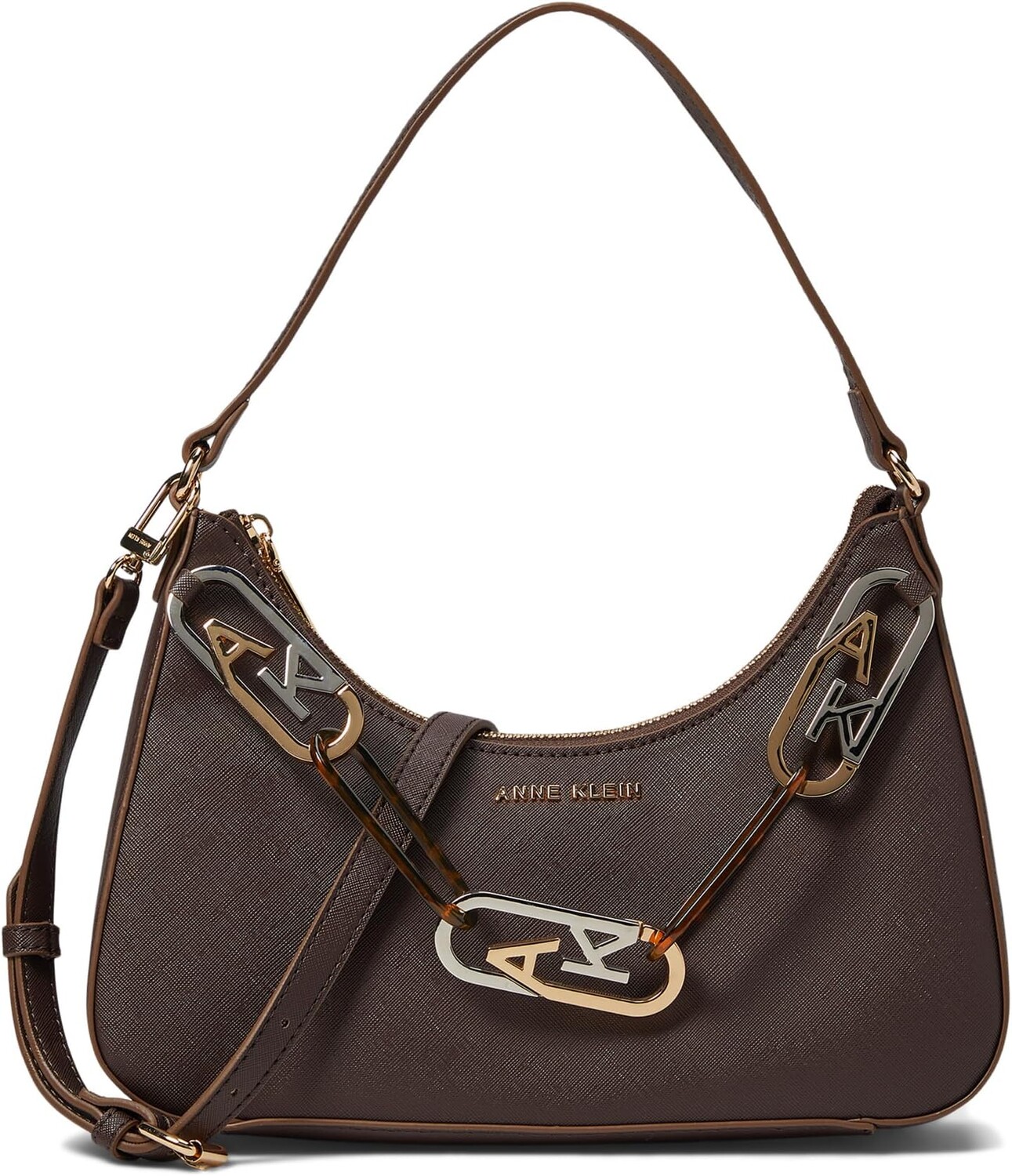 

Сумка Anne Klein Convertible Shoulder Bag with Mixed Links, цвет Espresso