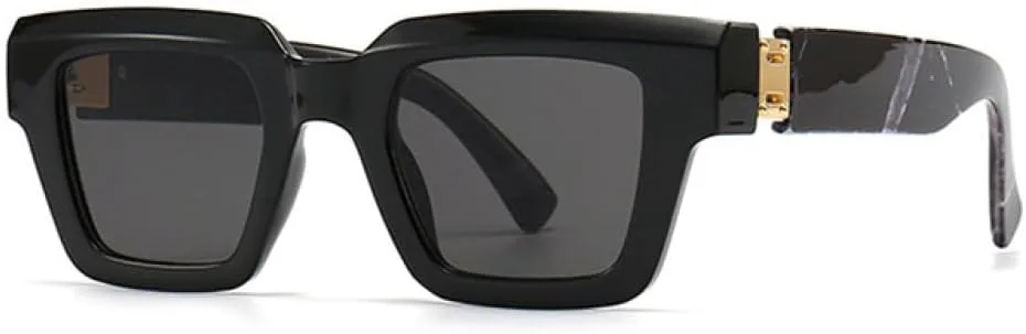 

MUTYNE Модные квадратные женские солнцезащитные очки класса люкс, винтажные, конфетного цвета, прозрачные, градиентные, мужские панк-солнцезащитные очки, Black Gray