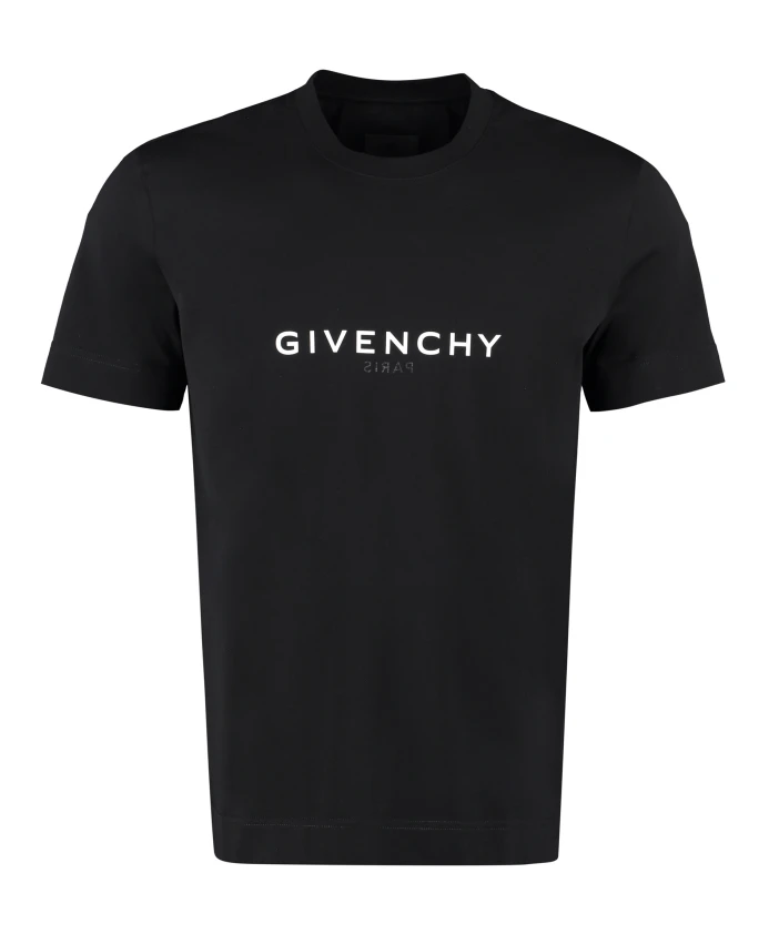 

Хлопковая футболка в рубчик с круглым вырезом Givenchy, черный