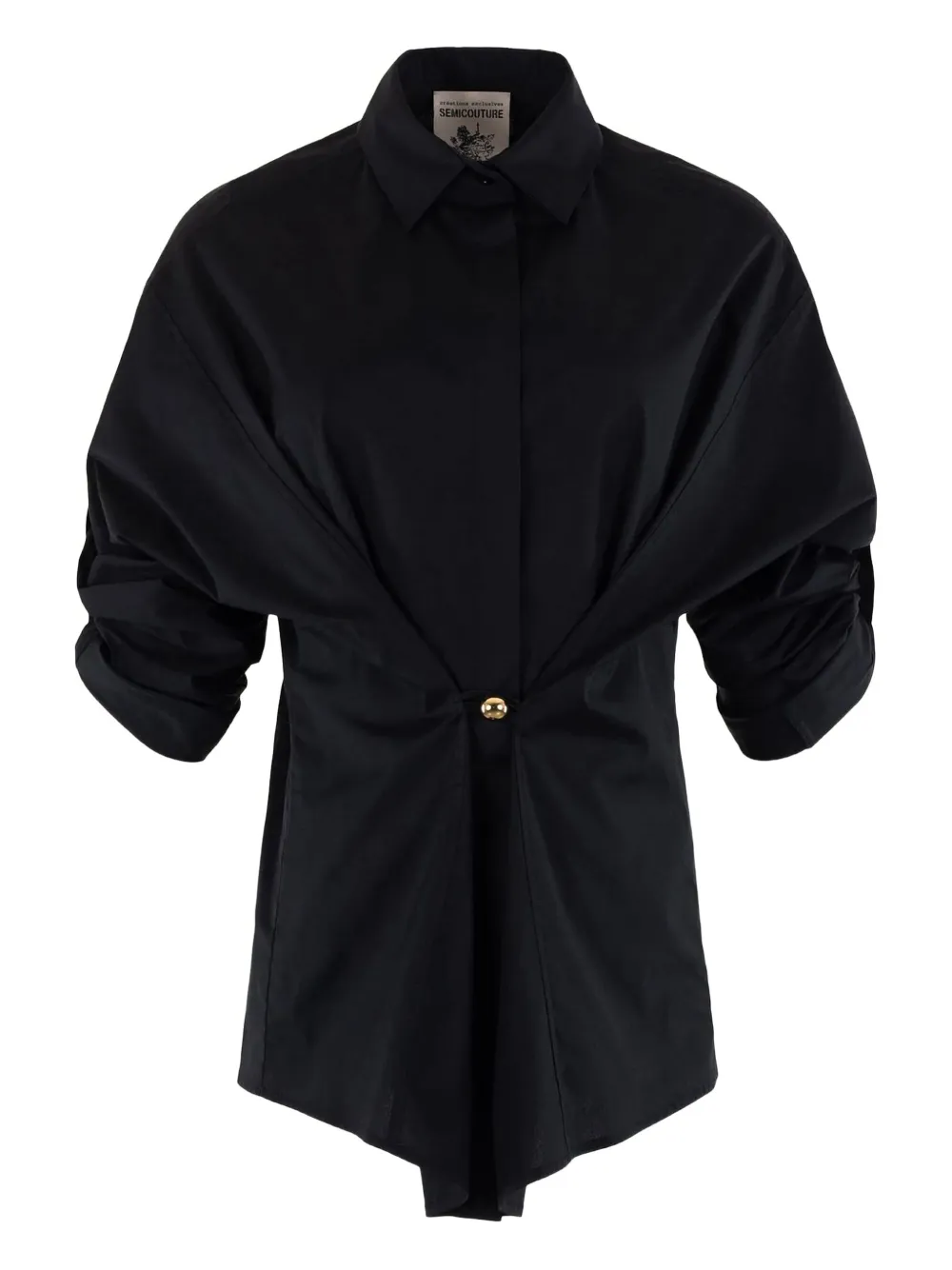 

Блузка с пуговицами-шариками Semicouture, черный