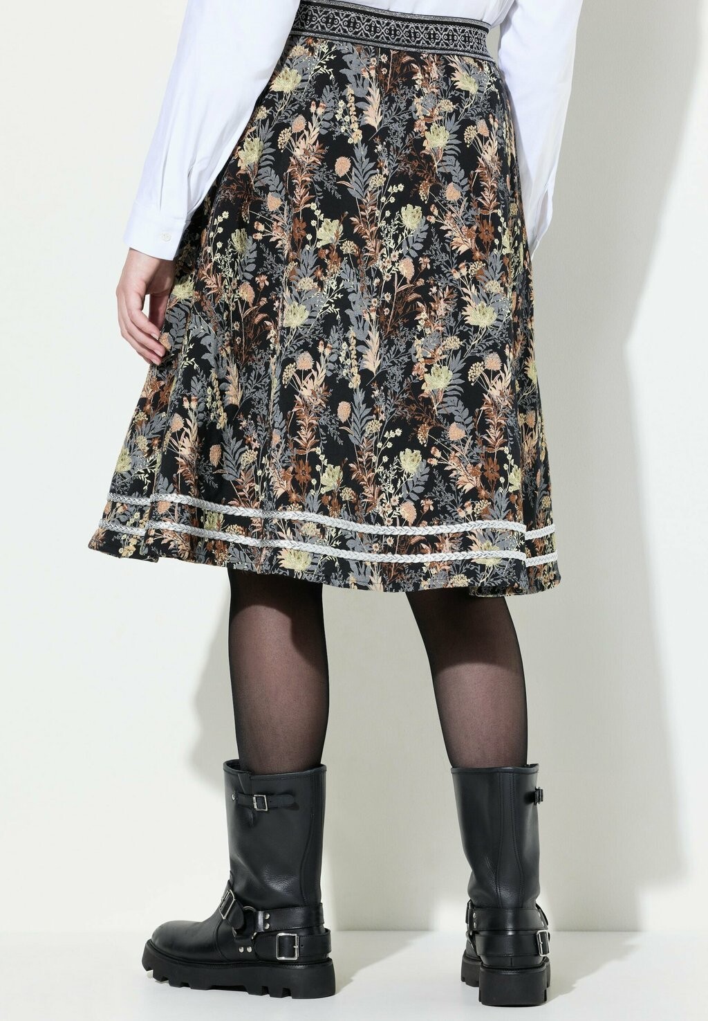 

Юбка А-силуэта FLORAL MIDI Ulla Popken, черный
