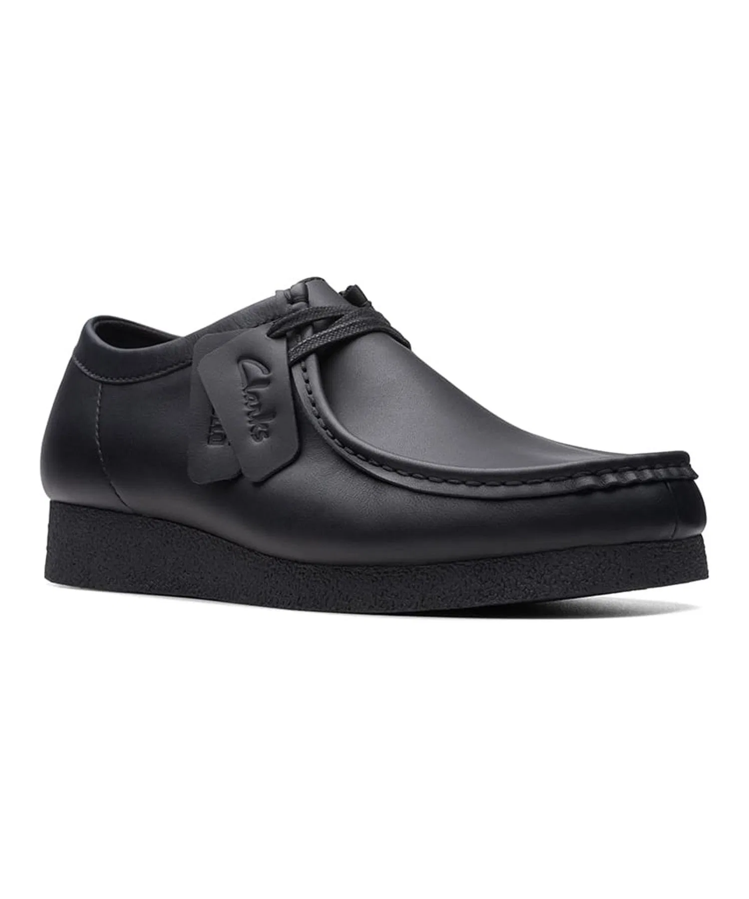 Мужские водонепроницаемые мокасины Clarks Wallabee EVO WP чёрные — фото 2