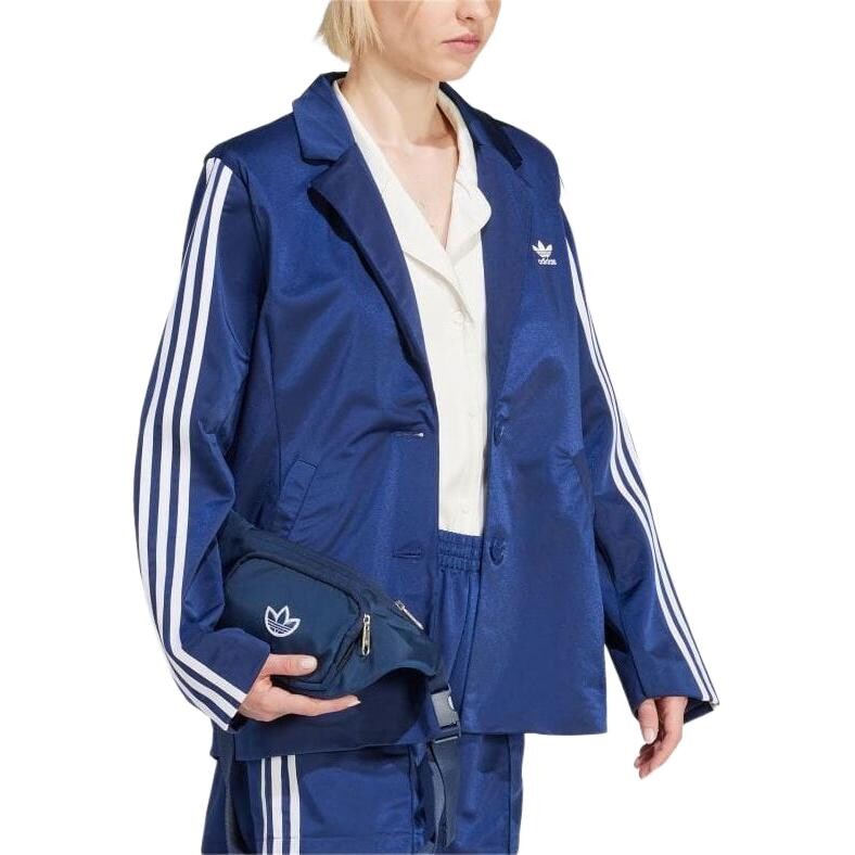Женский деловой костюм с тремя полосками, синий Adidas Originals — фото 2