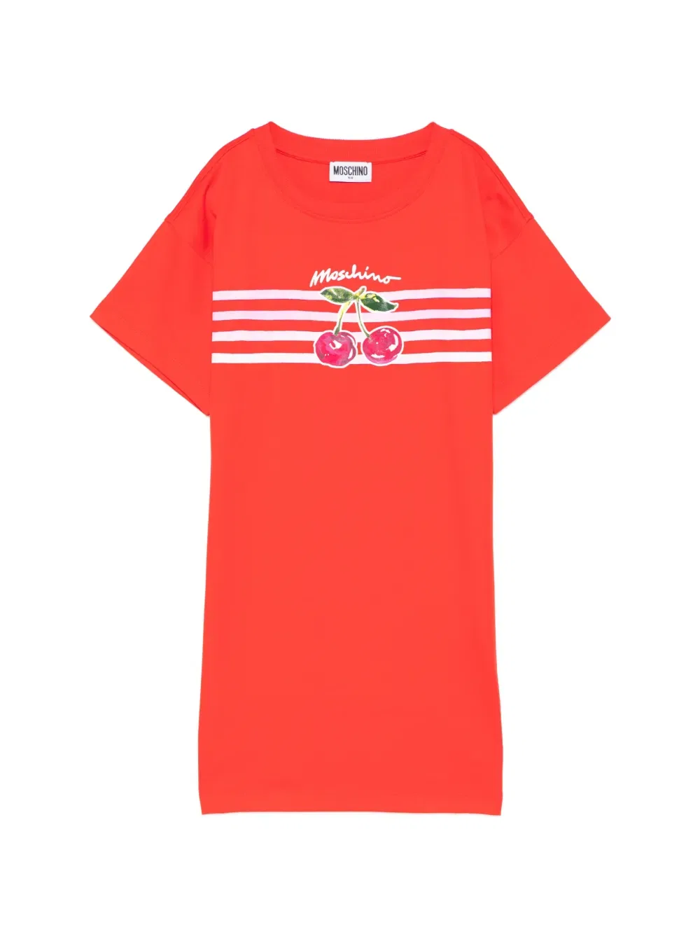 Платье в вишневую полоску Moschino Kids, красный