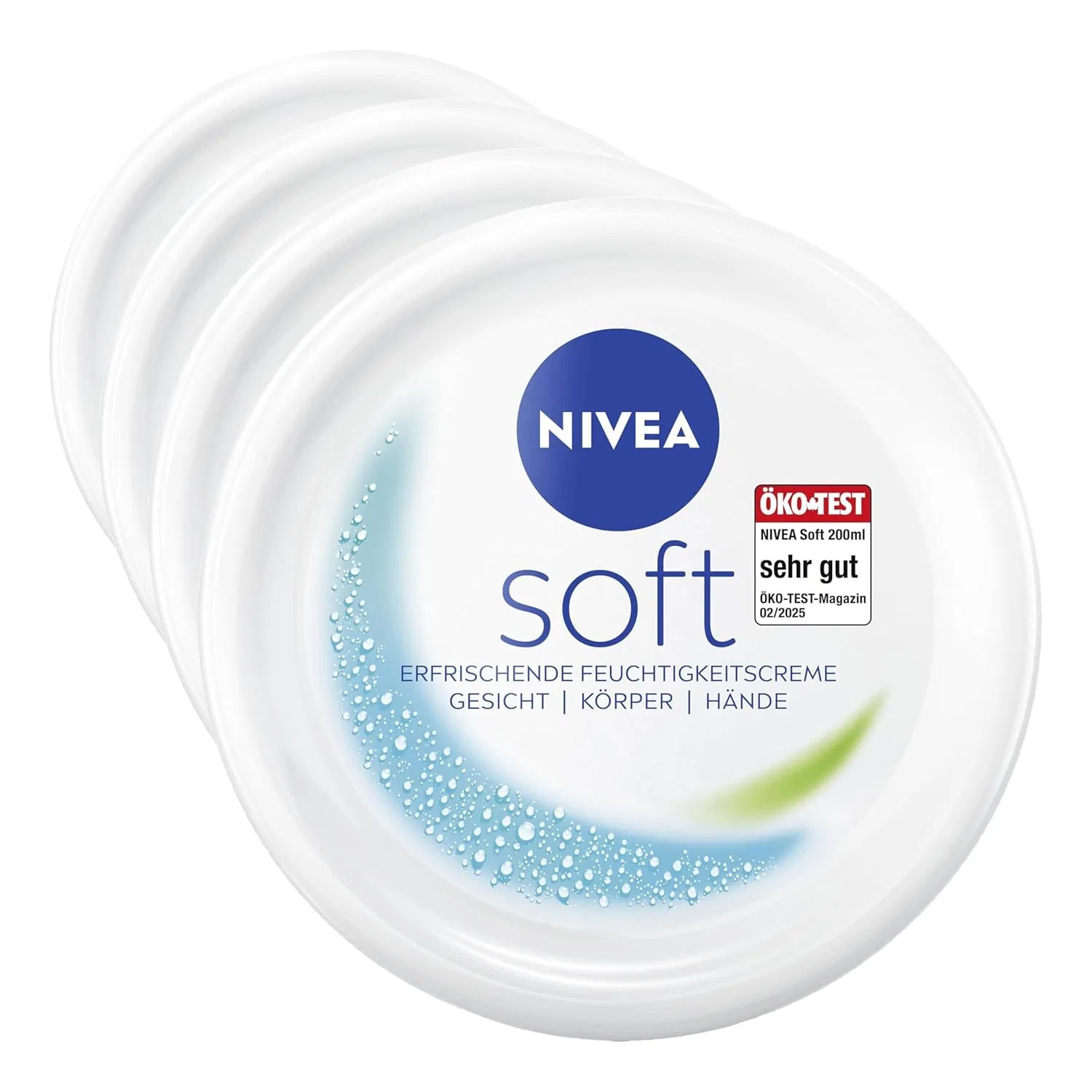Освежающий увлажняющий крем NIVEA Soft с витамином Е, 200 мл (4 шт.) Nivea