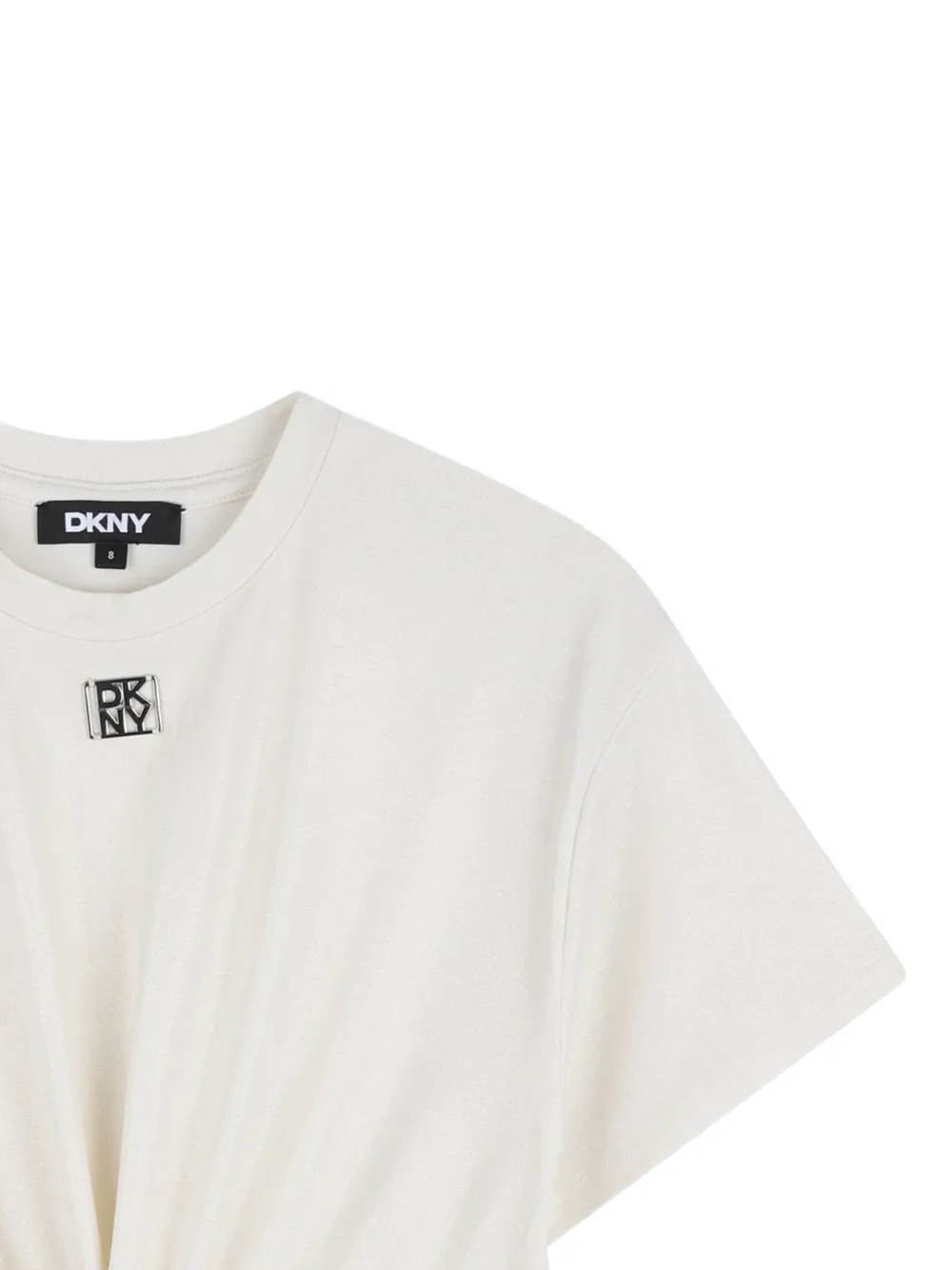 Футболка с драпировкой Dkny Kids, белый — фото 3