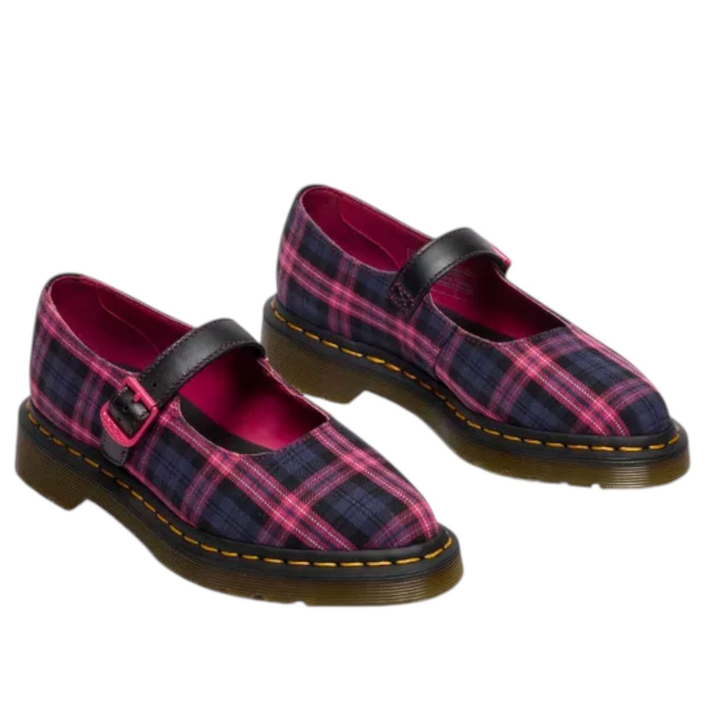 Кроссовки (WMNS) Dr. Martens Elphie MJ Tartan 'Black Pink Multi' — фото 2