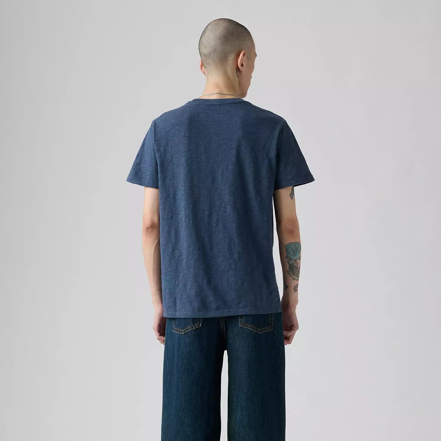 Футболка с классическим карманом Levi's, цвет Dress Blues Heather - Blue — фото 3