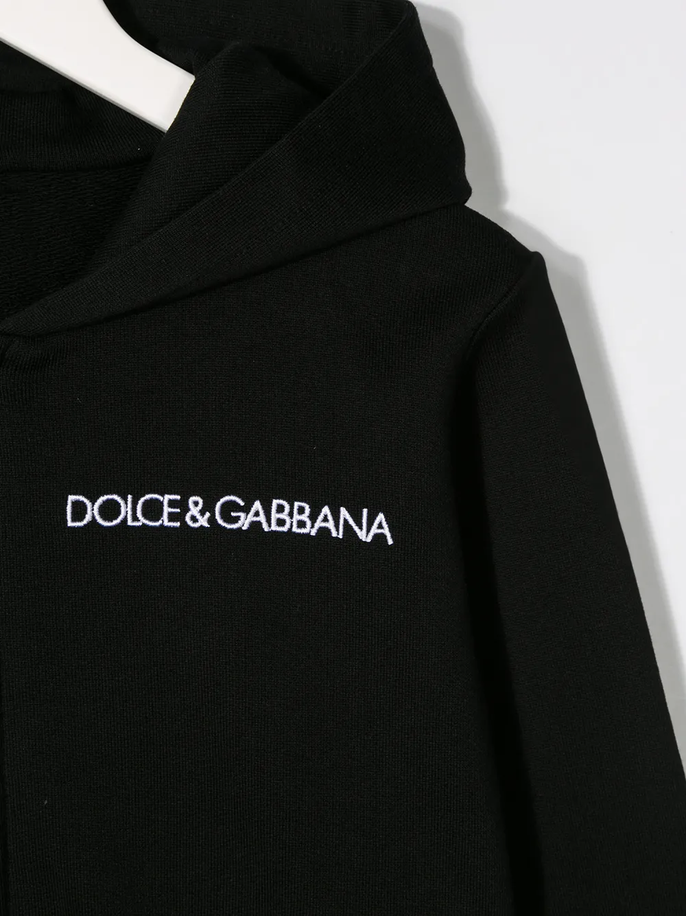 Худи с вышитым логотипом Dolce & Gabbana Kids, черный — фото 3