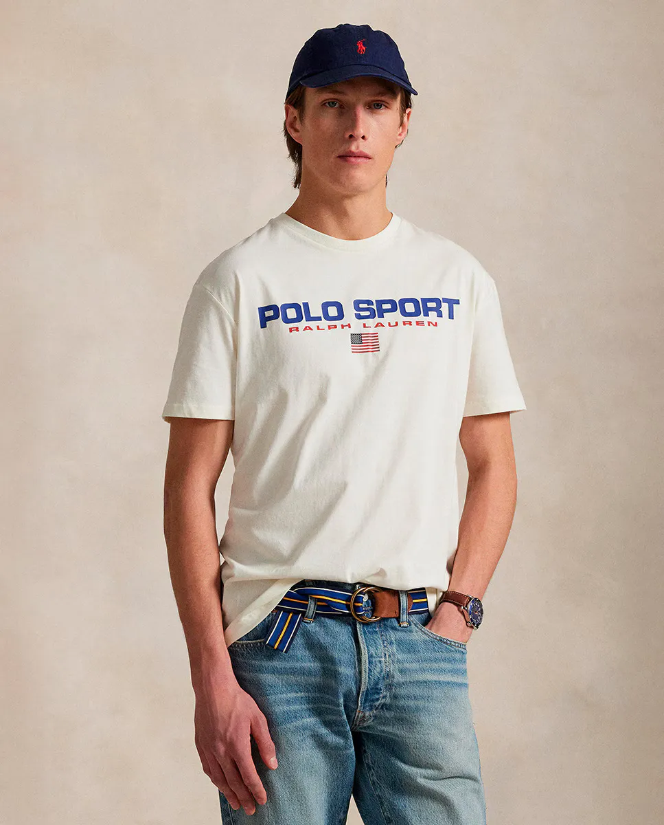 

Мужская хлопковая футболка Polo Sport Polo Ralph Lauren, кремовый
