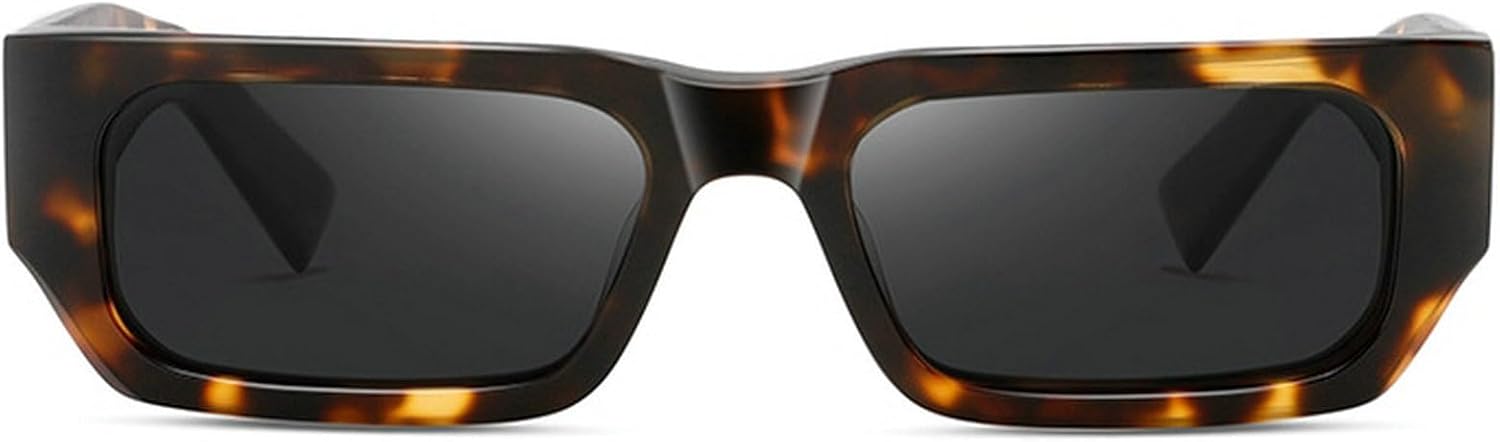 

Поляризованные прямоугольные солнцезащитные очки для женщин, винтажные, маленькие, в стиле ретро 90-х, женские солнцезащитные очки из ацетата с защитой от УФ-излучения mincl, Leopard Gray