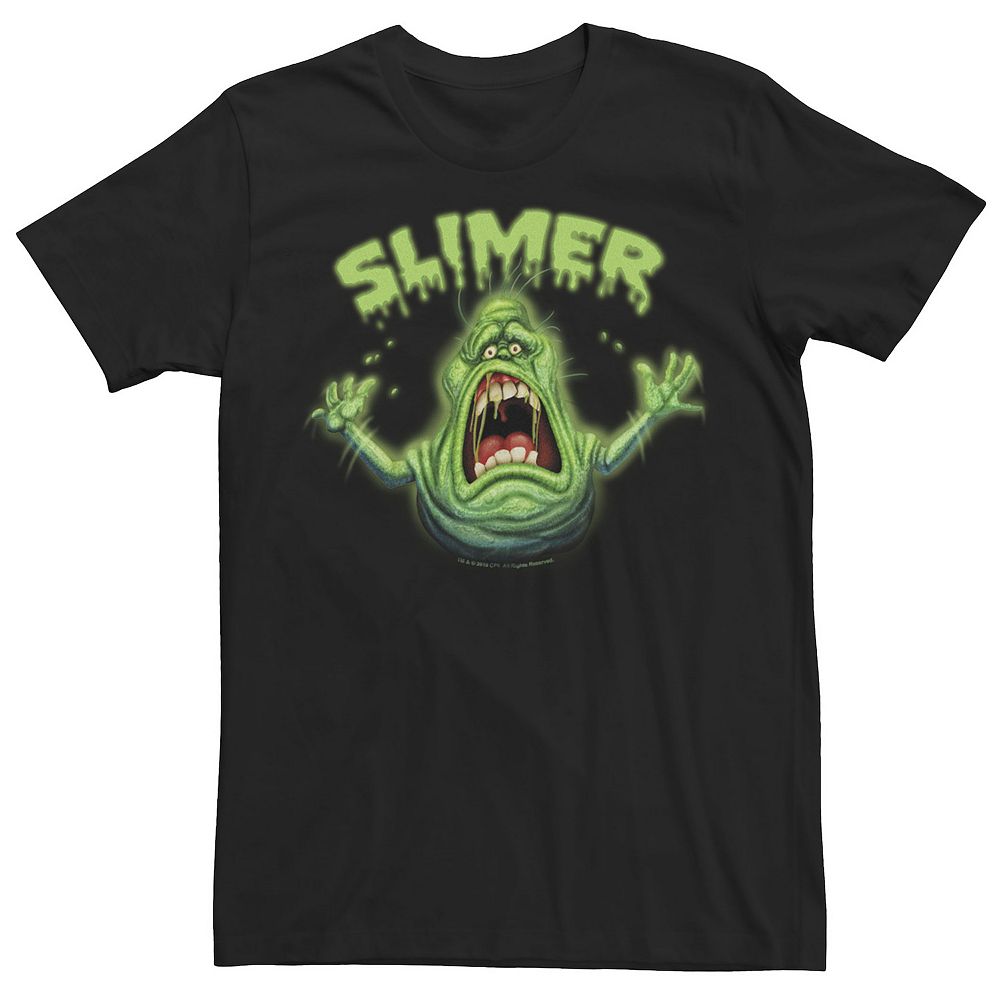 

Мужская футболка с неоновым портретом Slimer Ghostbusters Slimer Licensed Character, черный