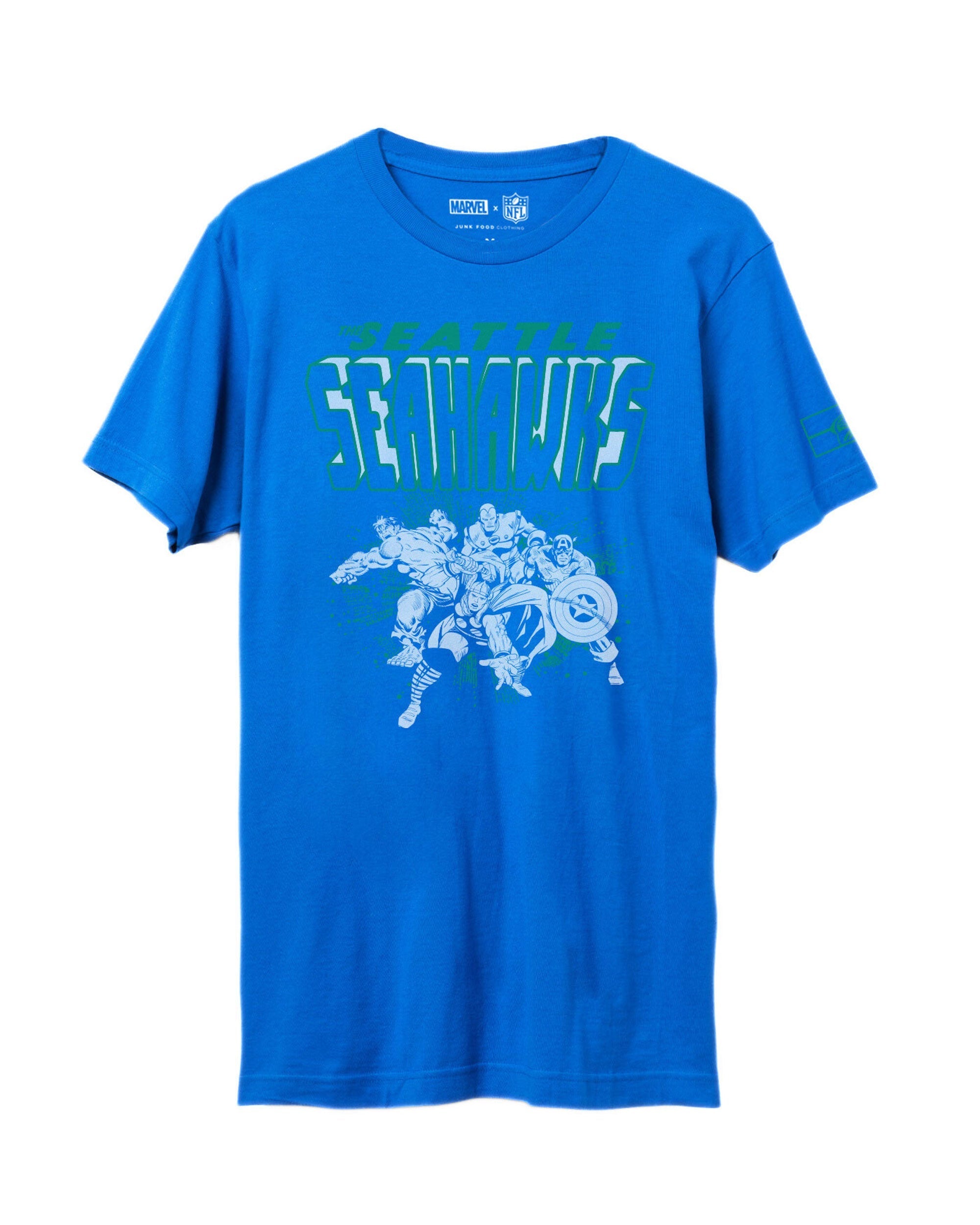 

Футболка Marvel x Junk Food x NFL Avengers Team Seahawks Junk Food Clothing, цвет royal