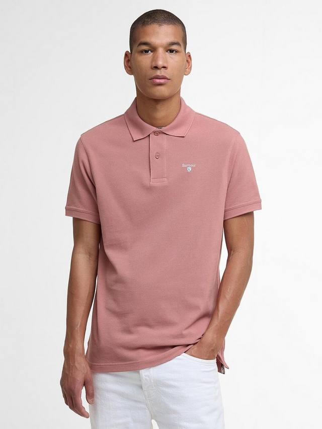 

Хлопковая поло в клетку пике Barbour, Earth Pink