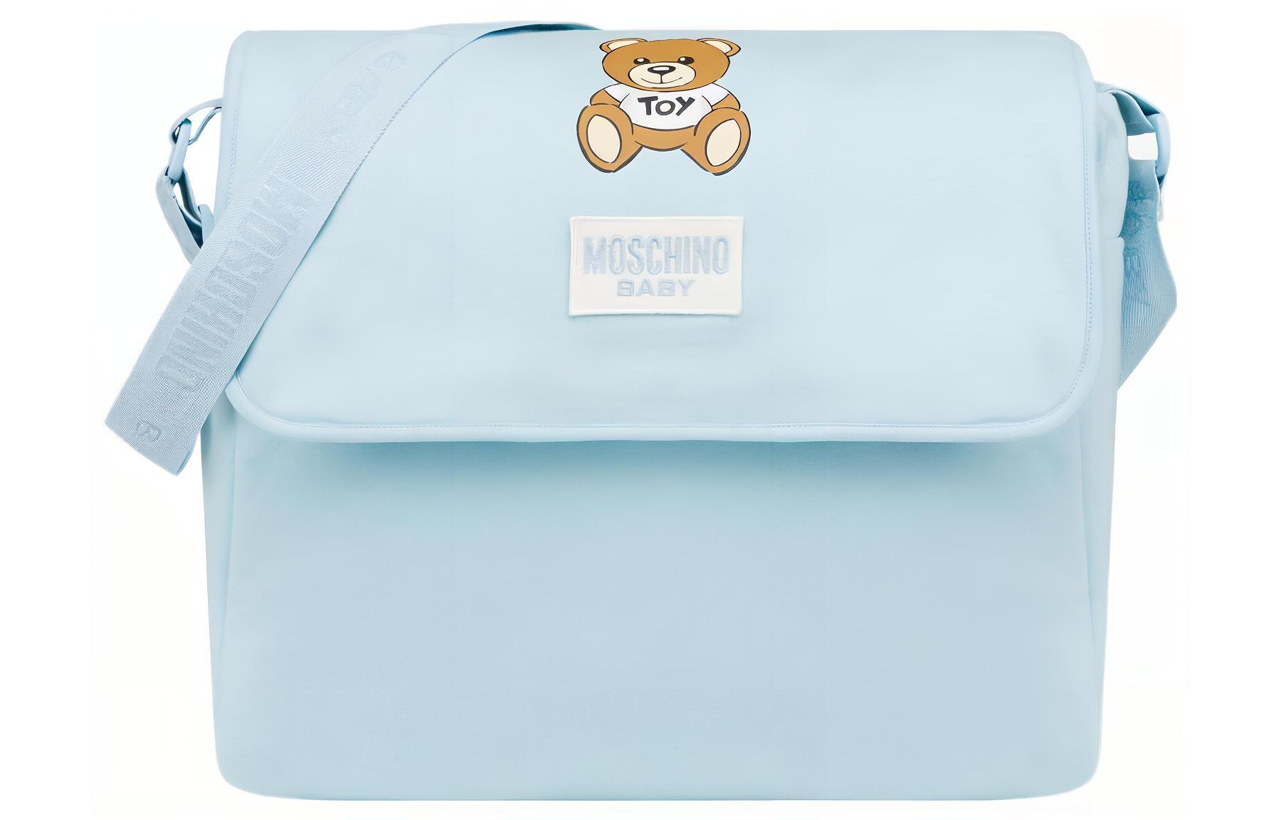 

MOSCHINO Сумка через плечо из хлопка, унисекс, светло-голубая