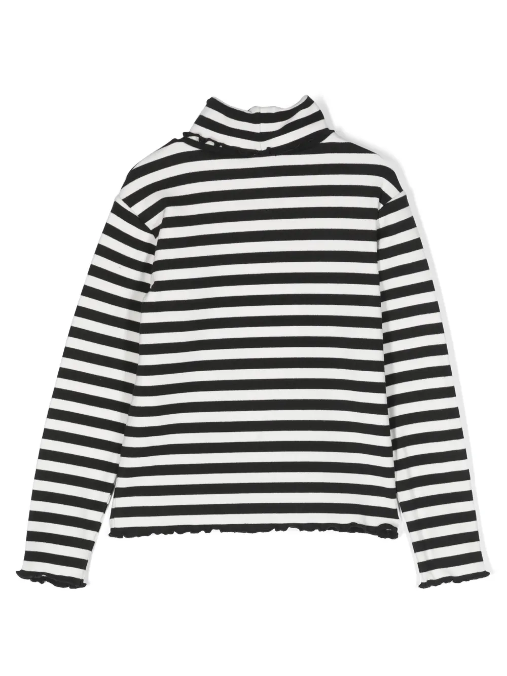 Полосатый топ с высоким воротником TWINSET Kids, черный — фото 2