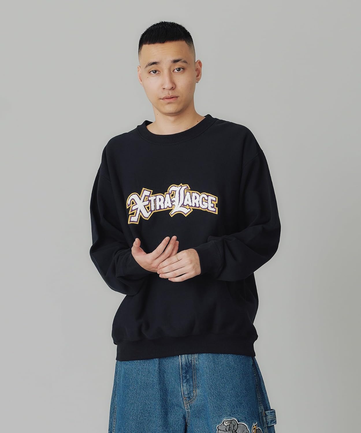 

Толстовка XLARGE XLARGEChampion с круглым вырезом и обратным плетением, мужская, черный