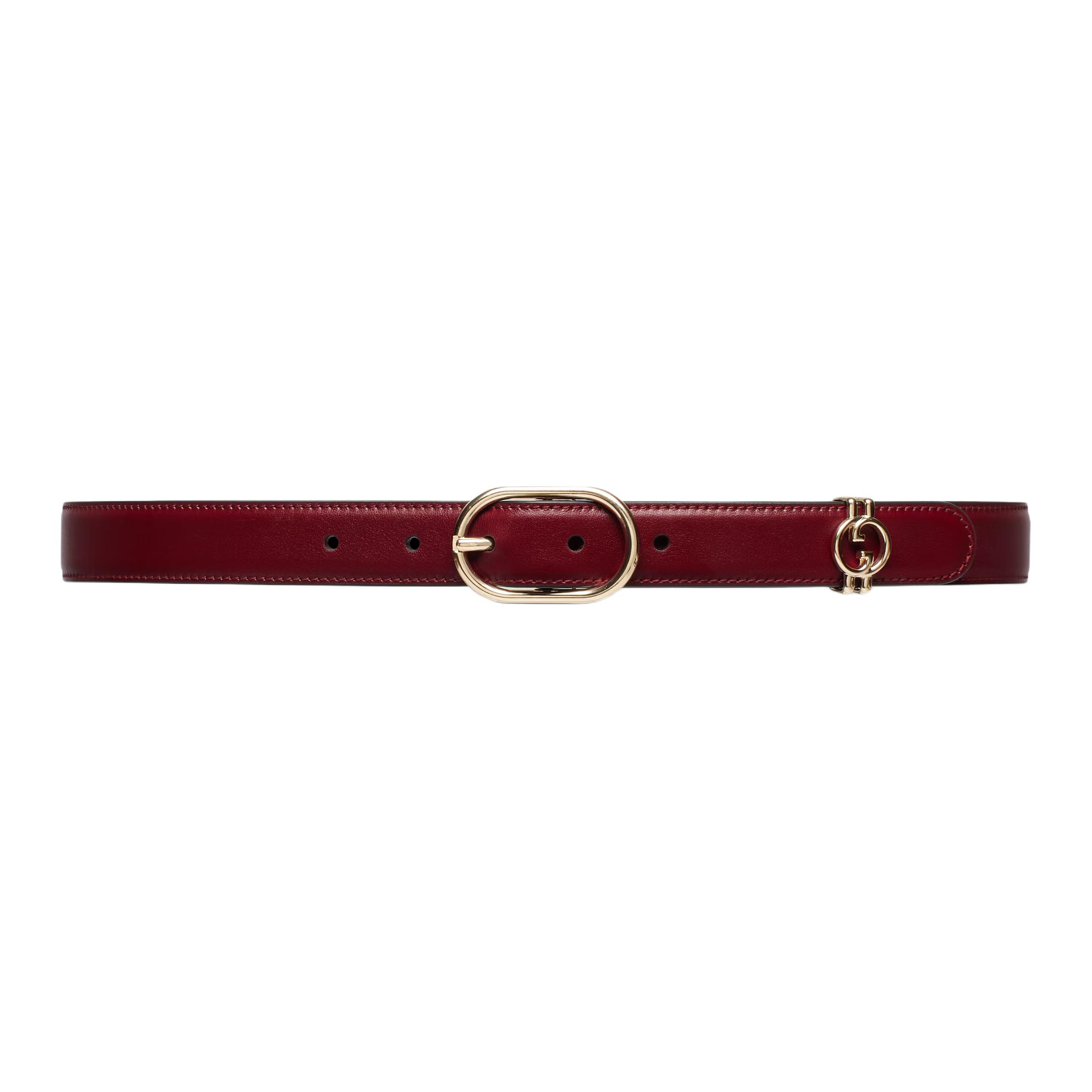 

Кожаный ремень женский красный ширина 2,5 см GUCCI