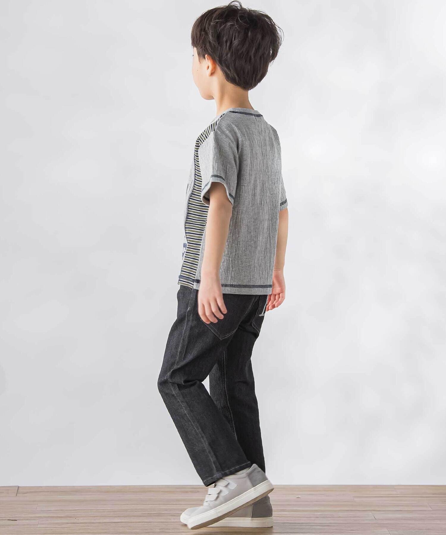 Футболка с коротким рукавом из комбинированных материалов (95-160 см) BeBe Petits Pois Vert, Gray — фото 2