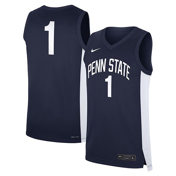 

Мужская футболка #1 navy penn state nittany lions road replica Nike