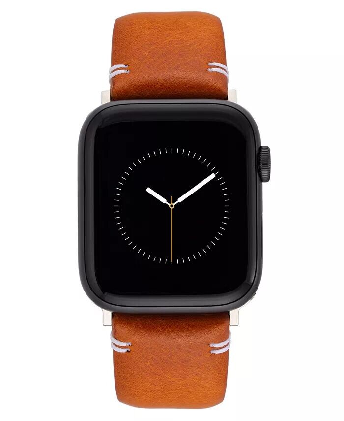

Мужской гладкий кожаный ремешок медово-коричневого цвета, совместимый с Apple Watch 42/44/45/Ultra/Ultra 2 Vince Camuto, коричневый