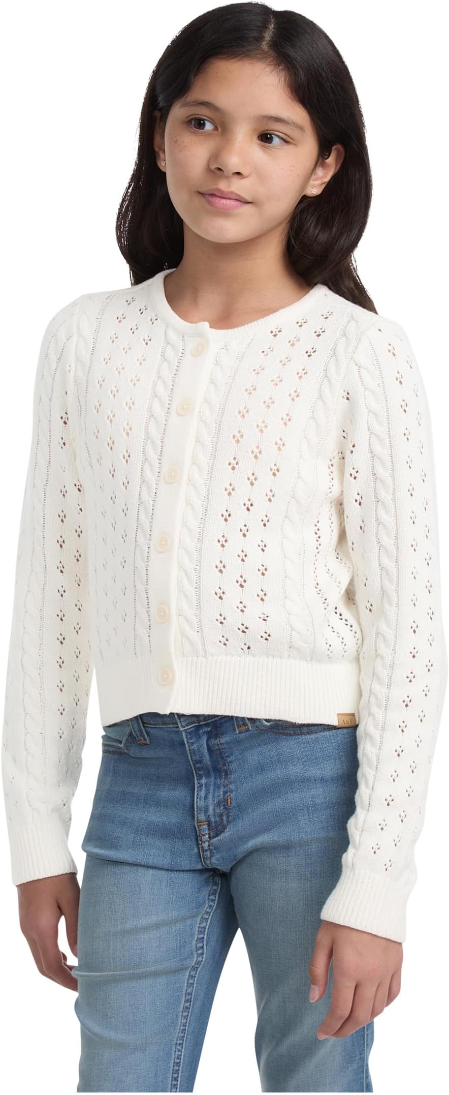 

Свитер abercrombie kids Cropped Cable Cardigan, Jet Stream