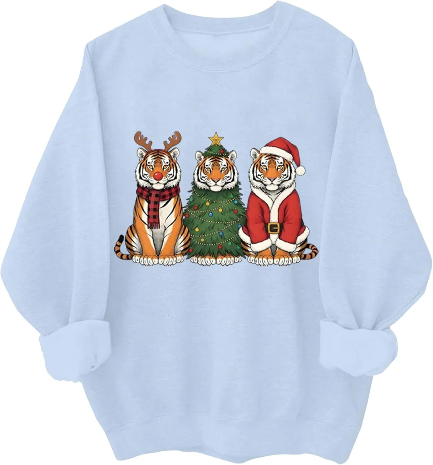 

Рождественский свитшот Tiger с длинными рукавами для женщин и мужчин Relliot