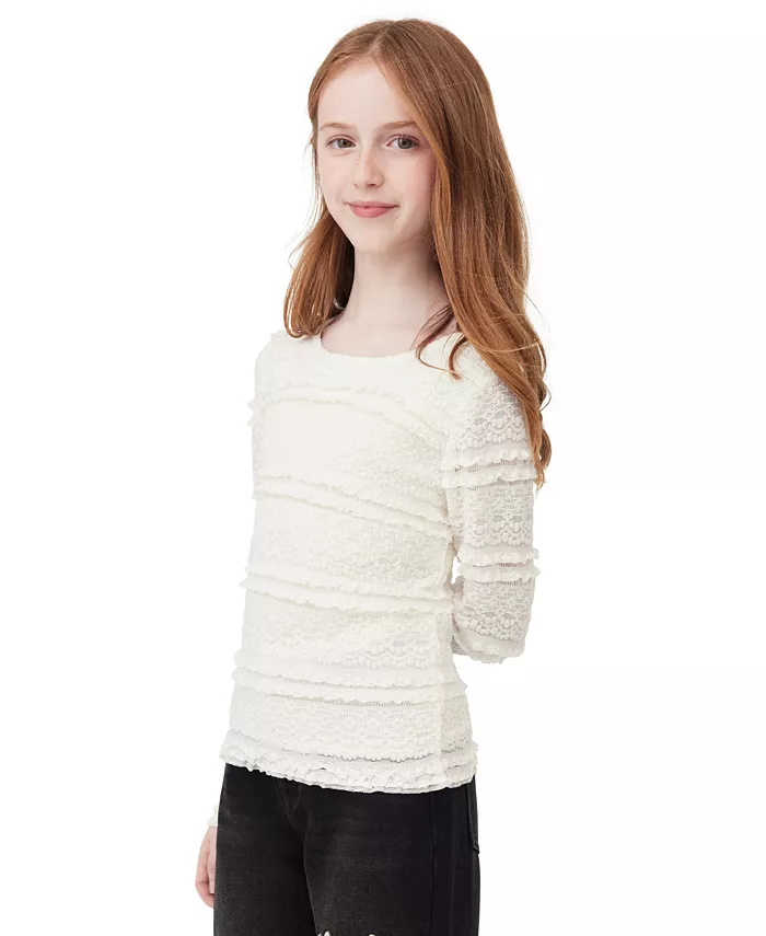 

Детская кружевная кофта с длинными рукавами для девочек 7-16 лет H By Habitual, слоновая кость/кремовый