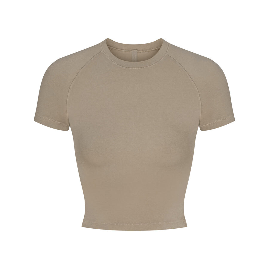 

Укороченная футболка реглан SKIMS New Vintage, цвет Taupe