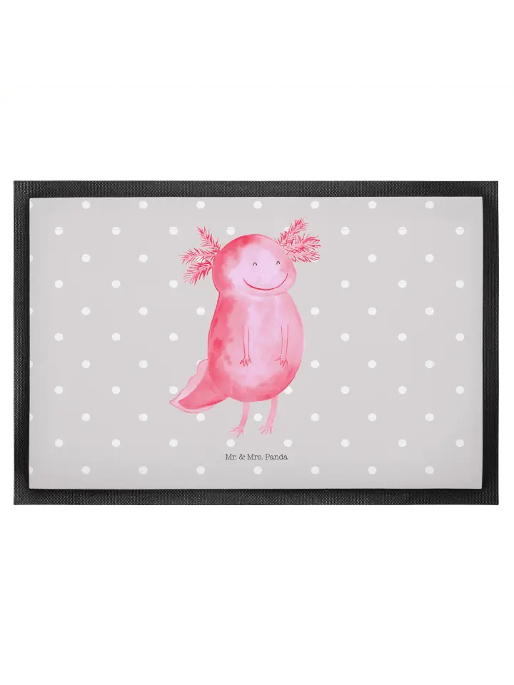 

Коврик Mr & Mrs Panda Axolotl Glücklich ohne Spruch, пастельно-серый