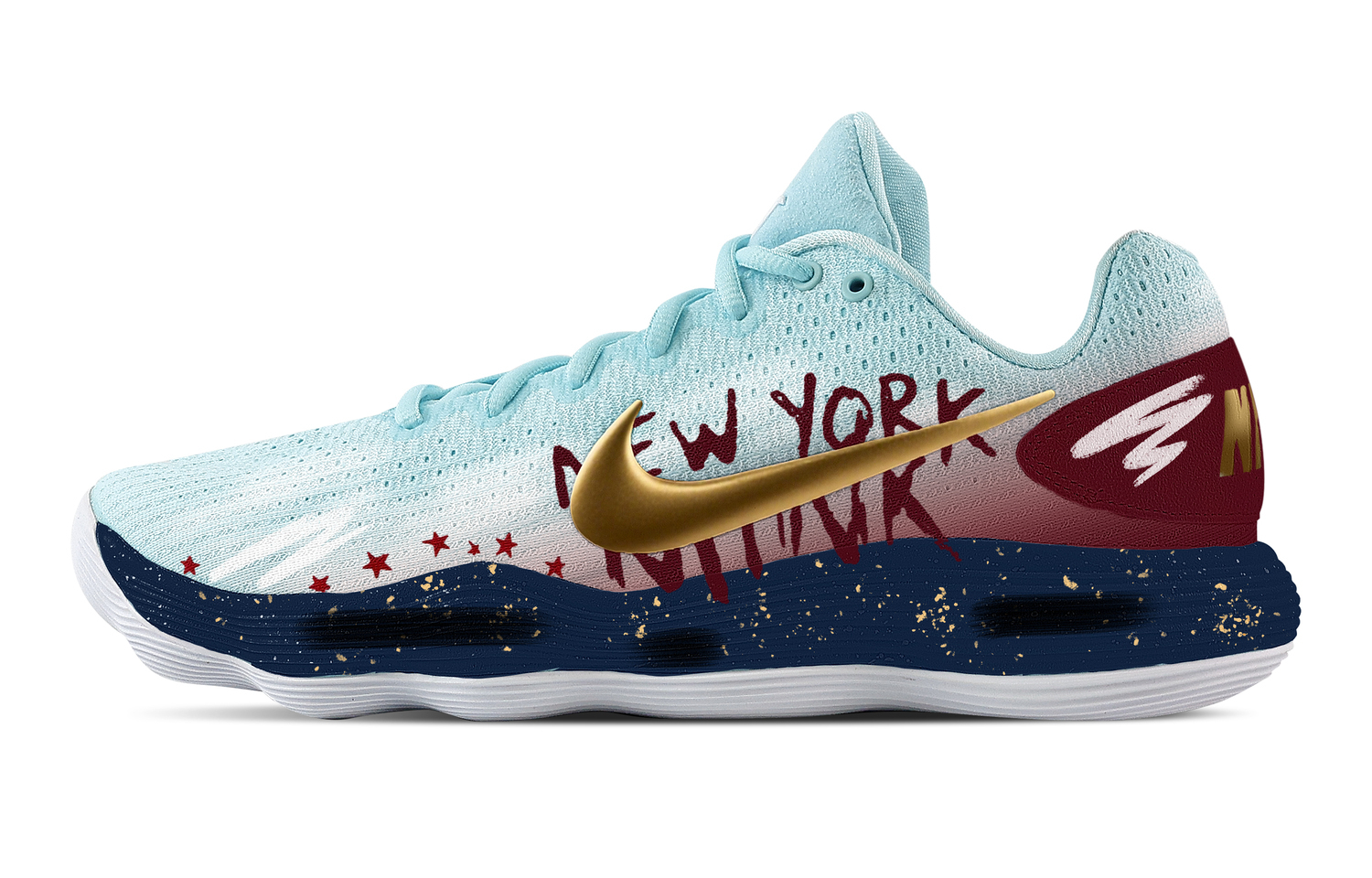 

Nike Гиперданк 2017 чемпион stellar orbit амортизация поддержка низкие баскетбольные кроссовки мужские синий красный