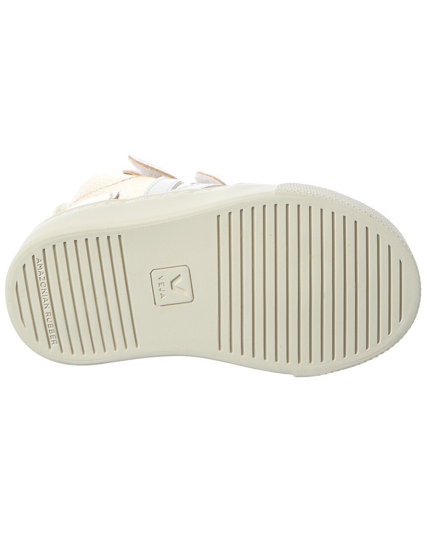 Кроссовки VEJA Small V-10 Mid из кожи, золото — фото 4