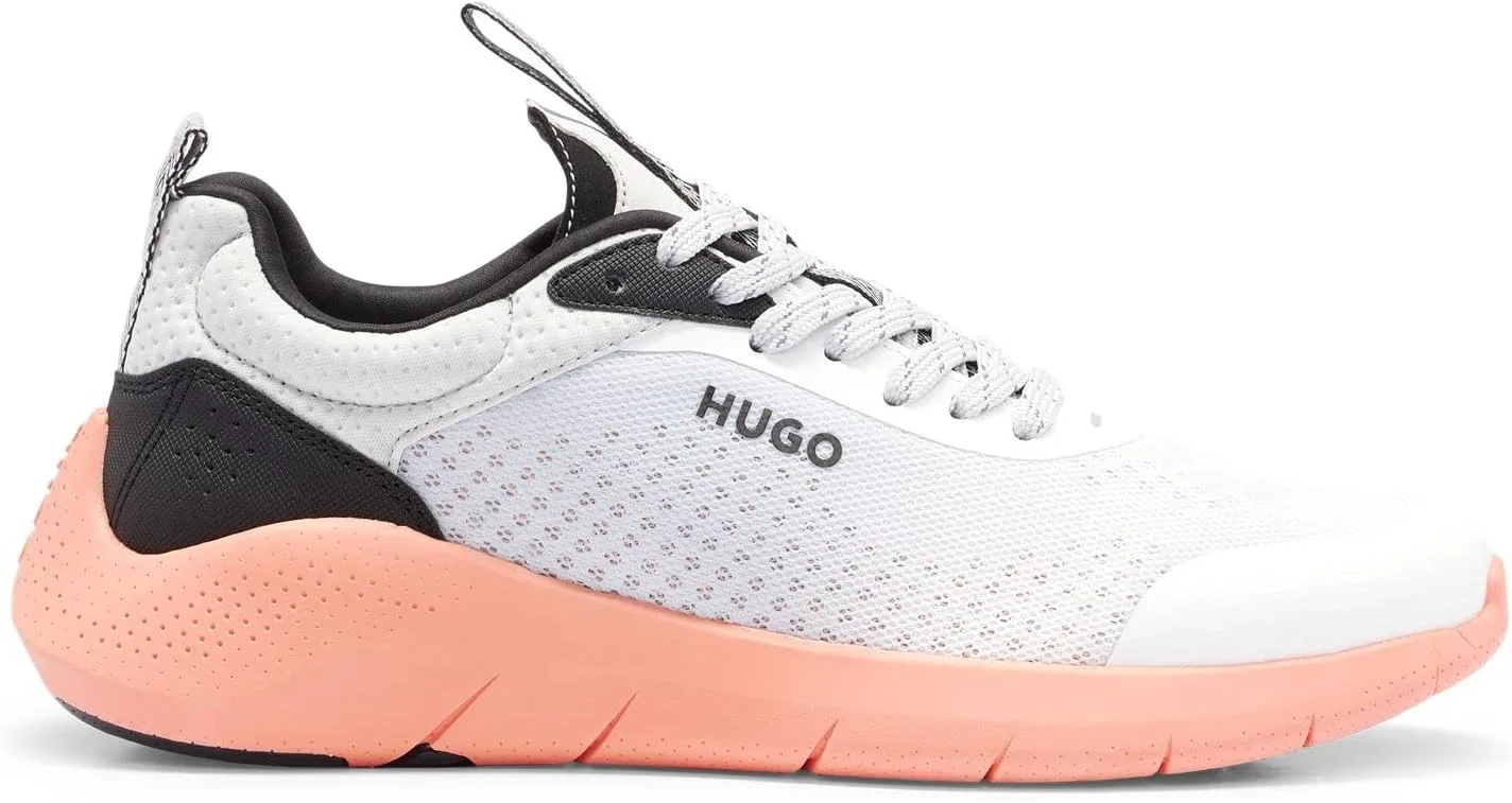 Мужские кроссовки HUGO Wayne Runn Super Lightweight, изготовленные из многослойной сетки и микрофибры, серый